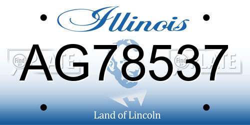 AG78537 Illinois License Plate