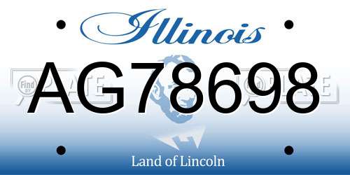 AG78698 Illinois License Plate