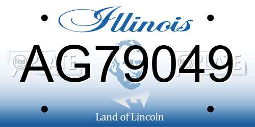 AG79049 Illinois License Plate