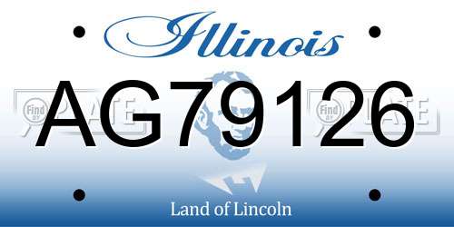 AG79126 Illinois License Plate
