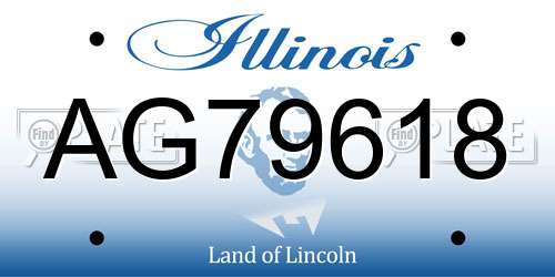 AG79618 Illinois License Plate