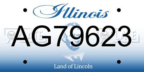 AG79623 Illinois License Plate