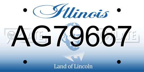 AG79667 Illinois License Plate