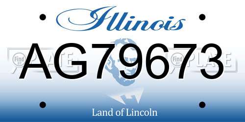 AG79673 Illinois License Plate