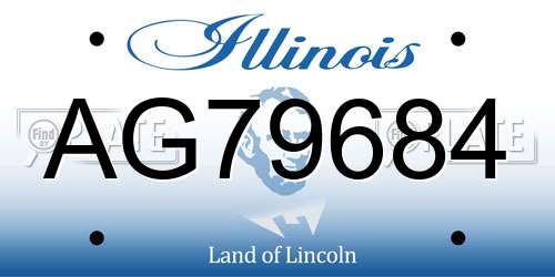 AG79684 Illinois License Plate