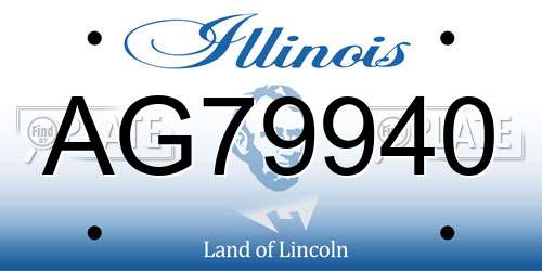 AG79940 Illinois License Plate