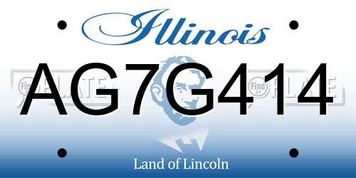 AG7G414 Illinois License Plate