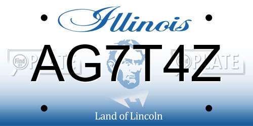 AG7T4Z Illinois License Plate