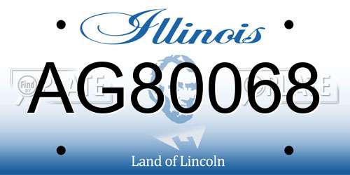 AG80068 Illinois License Plate