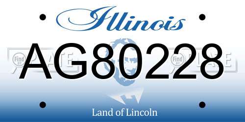 AG80228 Illinois License Plate