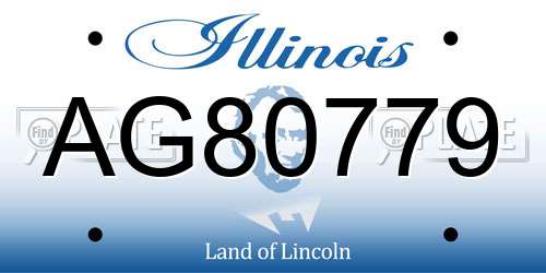 AG80779 Illinois License Plate