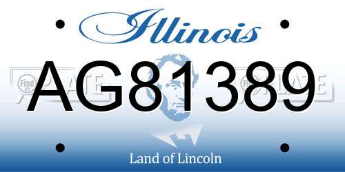 AG81389 Illinois License Plate