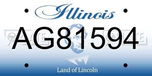 AG81594 Illinois License Plate
