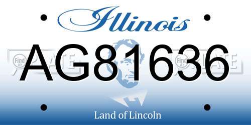 AG81636 Illinois License Plate