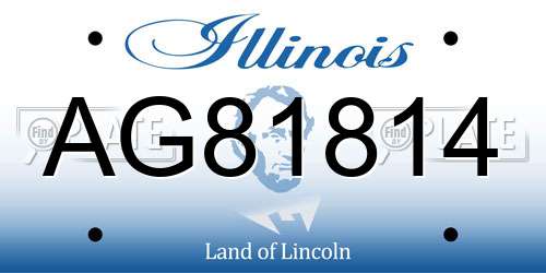 AG81814 Illinois License Plate