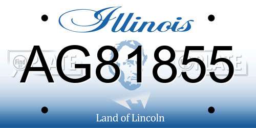AG81855 Illinois License Plate
