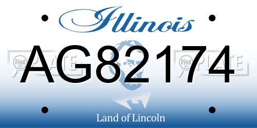 AG82174 Illinois License Plate