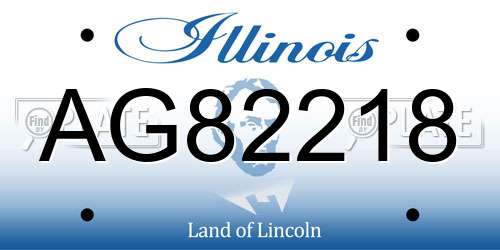 AG82218 Illinois License Plate
