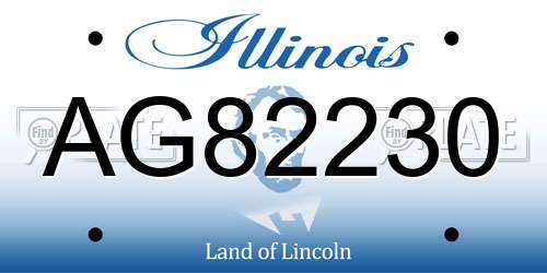 AG82230 Illinois License Plate