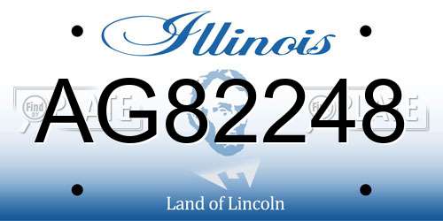 AG82248 Illinois License Plate