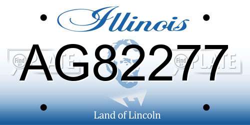 AG82277 Illinois License Plate