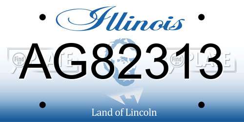AG82313 Illinois License Plate