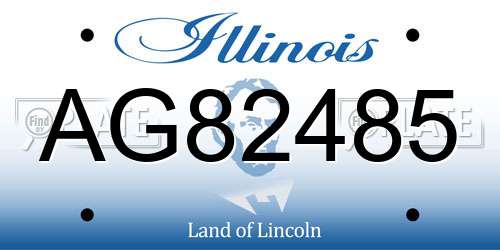 AG82485 Illinois License Plate