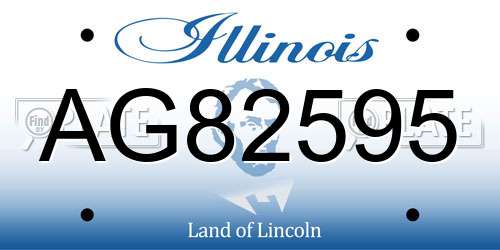 AG82595 Illinois License Plate