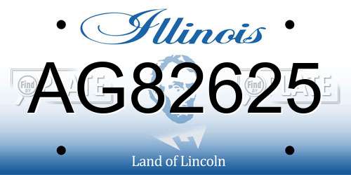 AG82625 Illinois License Plate