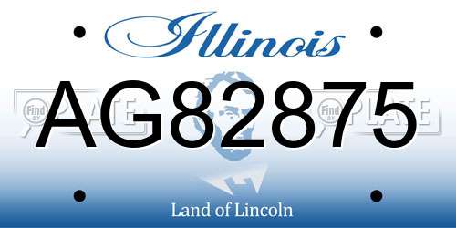 AG82875 Illinois License Plate