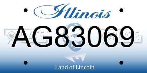 AG83069 Illinois License Plate
