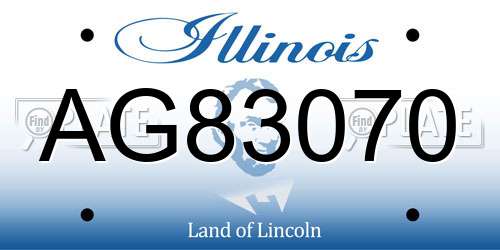 AG83070 Illinois License Plate