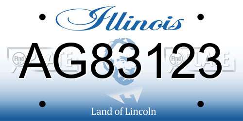 AG83123 Illinois License Plate