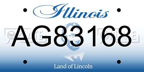 AG83168 Illinois License Plate
