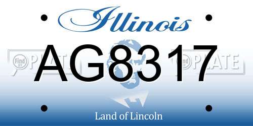 AG8317 Illinois License Plate