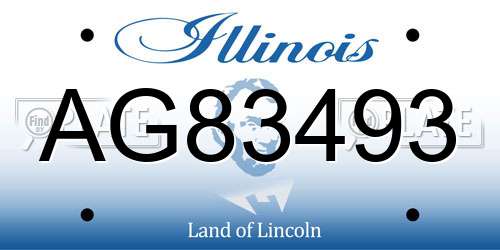 AG83493 Illinois License Plate