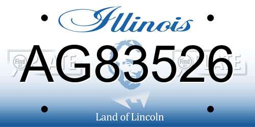 AG83526 Illinois License Plate