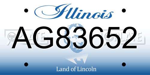 AG83652 Illinois License Plate