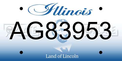 AG83953 Illinois License Plate