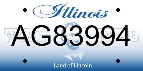 AG83994 Illinois License Plate