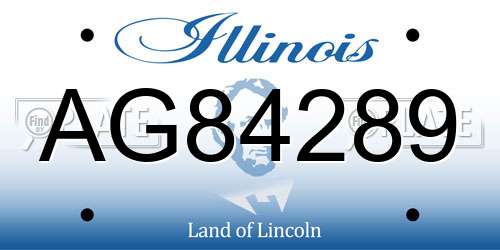 AG84289 Illinois License Plate