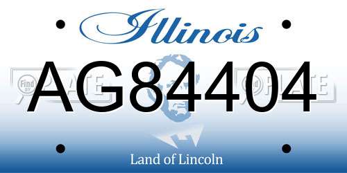 AG84404 Illinois License Plate
