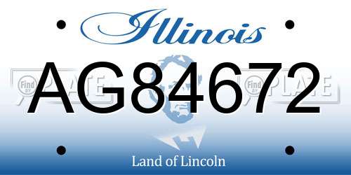 AG84672 Illinois License Plate