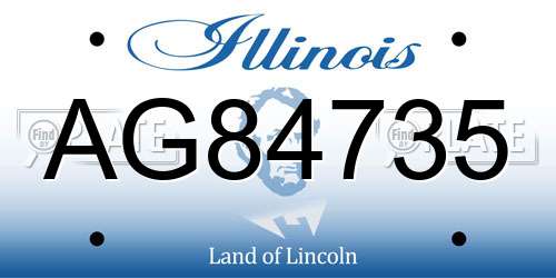 AG84735 Illinois License Plate