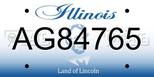 AG84765 Illinois License Plate