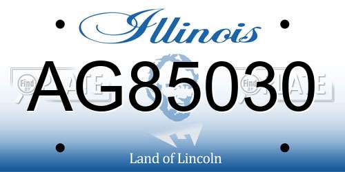 AG85030 Illinois License Plate