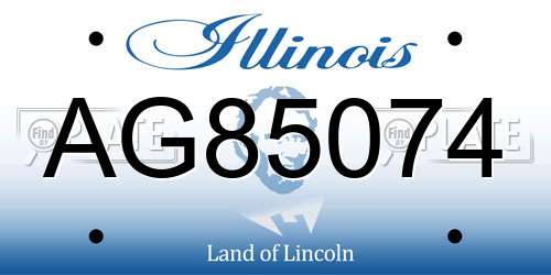 AG85074 Illinois License Plate