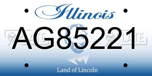 AG85221 Illinois License Plate