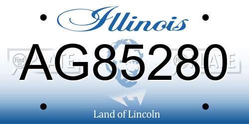 AG85280 Illinois License Plate