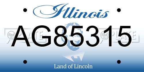 AG85315 Illinois License Plate